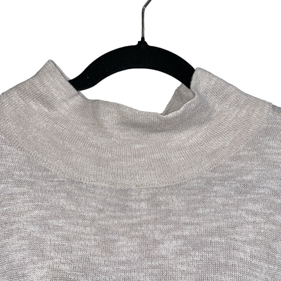 Nic + Zoe Women's Mock Neck Top Size L/XL Tan Sleeveless Knit Casual Rayon Linen - Picture 2 of 6